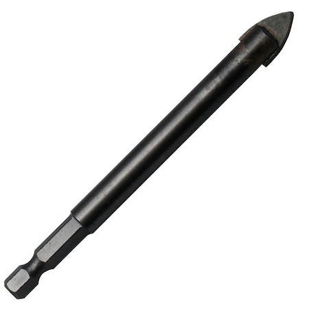 1/2in Carbide Tipped Glass & Tile Drill Bit With Hex Shank